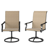 Outdoor Swivel Dining Chairs Set of 2, High Back Swivel Chairs with All Weather Mesh for Deck