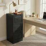 3 Drawer File Cabinet with Lock, Vertical Filing Cabinet with Adjustable Hanging Bars for A4 and Letter Size