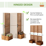 Outdoor Privacy Screen Wood Privacy Panel with 4 Planter Boxes, Raised Bed with 3 Panels