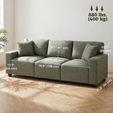 3 Seater Sofa with Storage Pockets