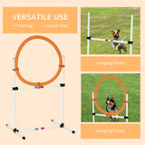 2-in-1 Dog Obstacle Training Agility Equipment Tire Jump Ring/Hurdle Bar with a Simple & Easy Setup & Storage Bag