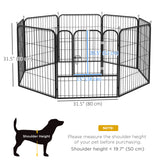Parc de jeux pour animaux de compagnie 8 panneaux clôture maison bricolage métal lourd pliable intérieur extérieur 31,5