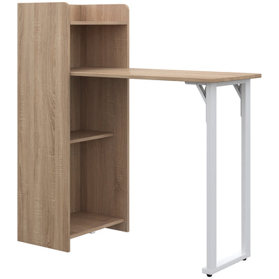 2 In 1 Folding Table, Space Saving Dining Table with 4-Tier Shelf for Small Spaces