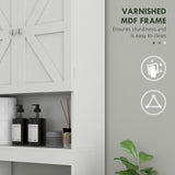 Over The Toilet Cabinet, Modern Bathroom Above Toilet Storage with Barn Doors and Open Shelf